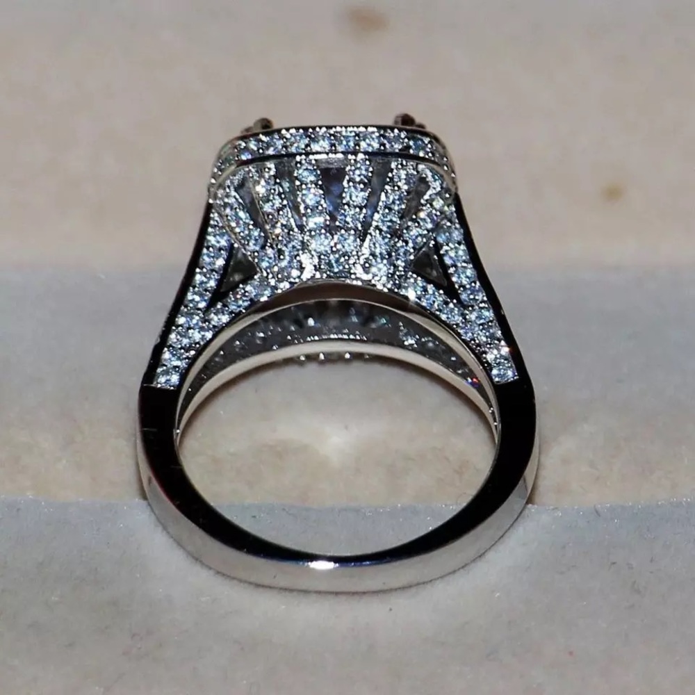 10ct pave 14k gold Wedding Simulated Diamond Ring - Picture 2 of 8